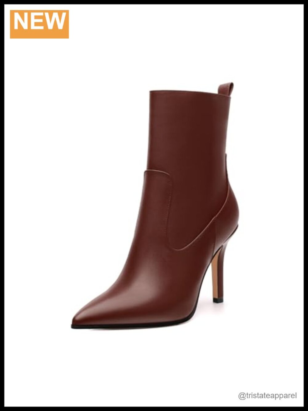 Pointed Toe Ankle Boots with 3.6" Stiletto Heels, Side Zipper, Synthetic